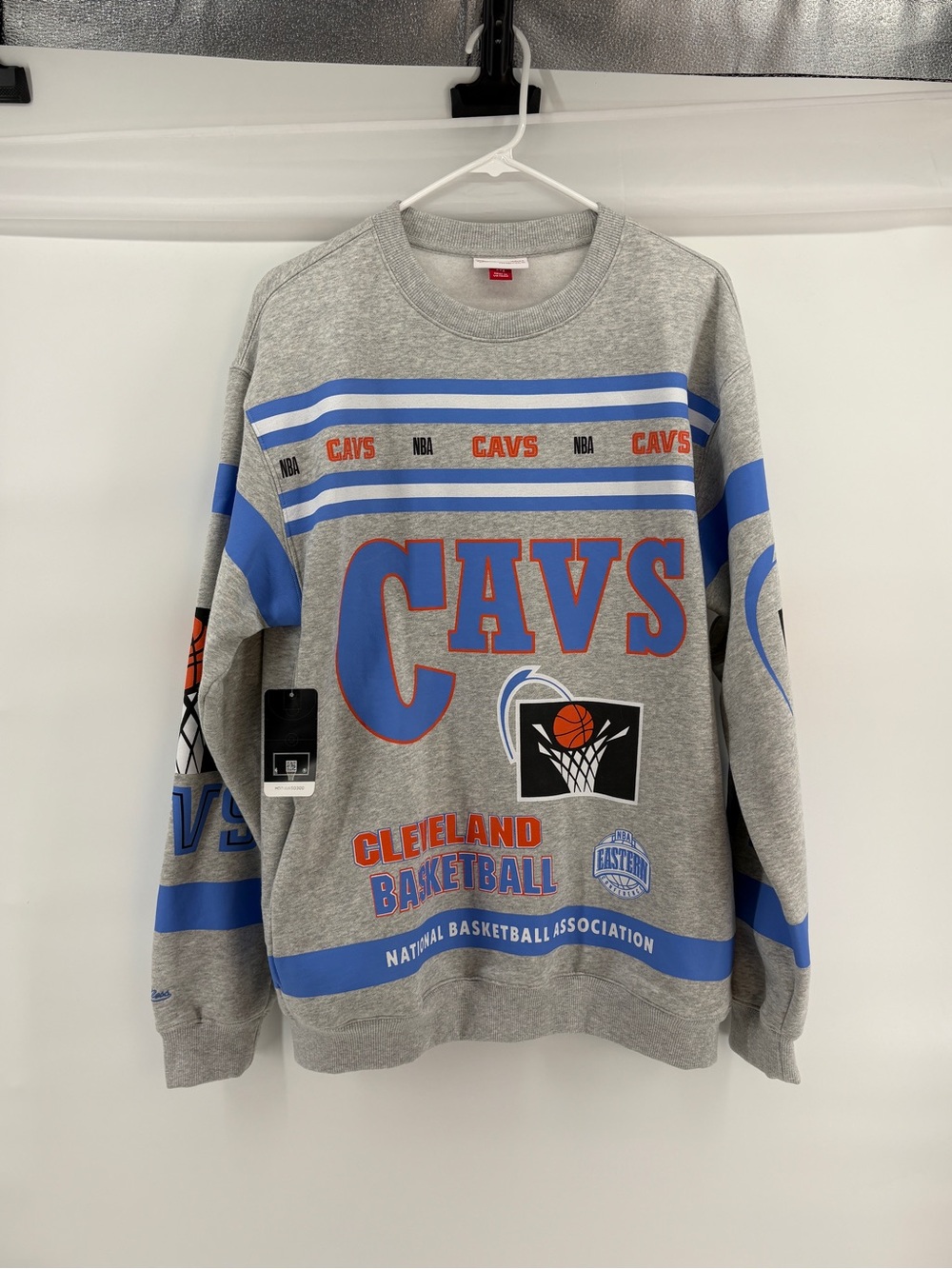 Mitchell & Ness Cleveland Cavaliers Cavs All Over Print Sweatshirt NWT M NBA
